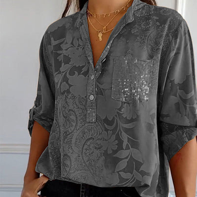 Brianne | Casual Print Button Blouse