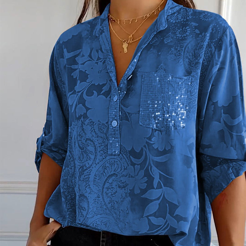 Brianne | Casual Print Button Blouse