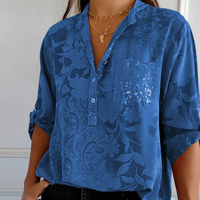 Brianne | Casual Print Button Blouse