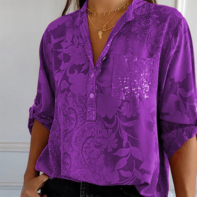 Brianne | Casual Print Button Blouse