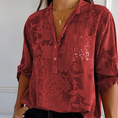 Brianne | Casual Print Button Blouse