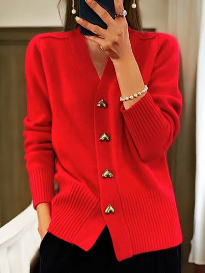 Allison | Heart-shaped Button-up Cardigan