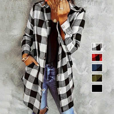 Chelsea | Casual Checked Long Shirt Jacket