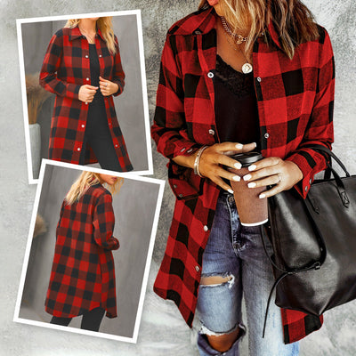 Chelsea | Casual Checked Long Shirt Jacket