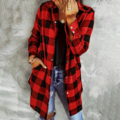 Chelsea | Casual Checked Long Shirt Jacket