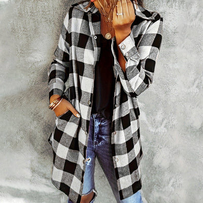 Chelsea | Casual Checked Long Shirt Jacket