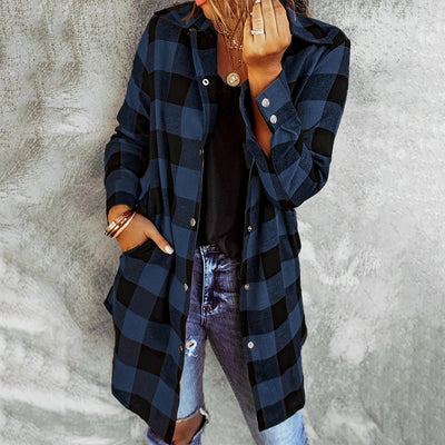 Chelsea | Casual Checked Long Shirt Jacket