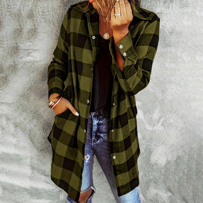 Chelsea | Casual Checked Long Shirt Jacket