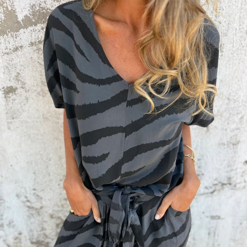 Ginnie | Zebra Print Lounge Set