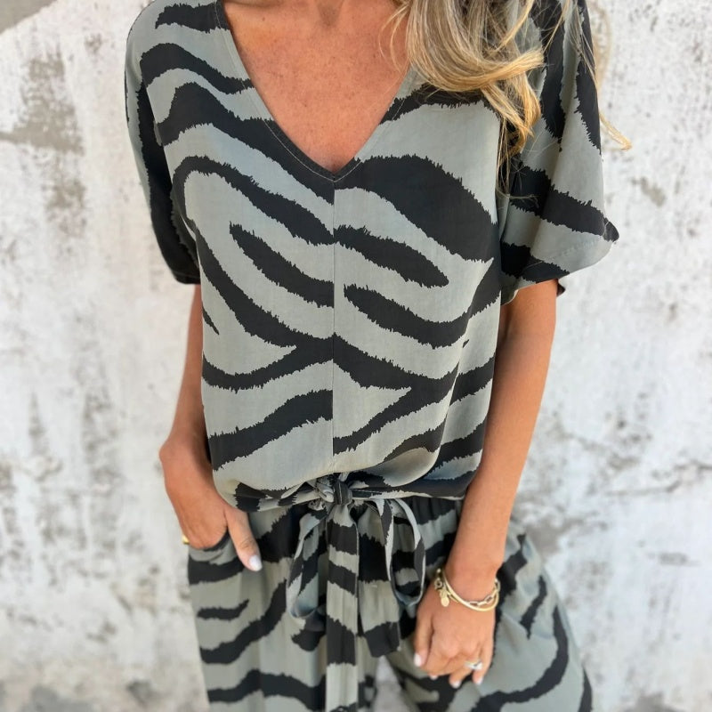 Ginnie | Zebra Print Lounge Set