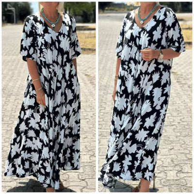 Letisia | Stylish Printed V-Neck Dress