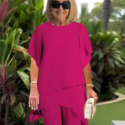 Herlene | Chic Irregular Top and Pants Set