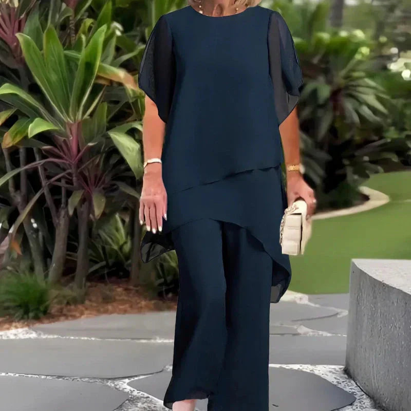 Herlene | Chic Irregular Top and Pants Set
