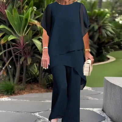 Herlene | Chic Irregular Top and Pants Set