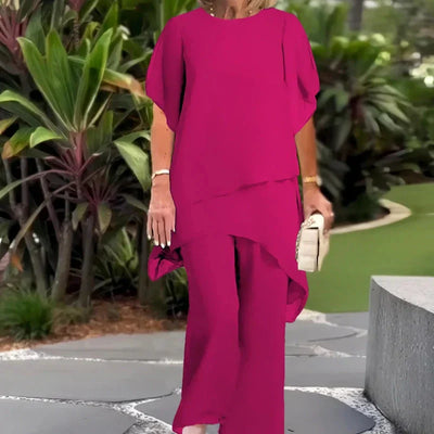 Herlene | Chic Irregular Top and Pants Set