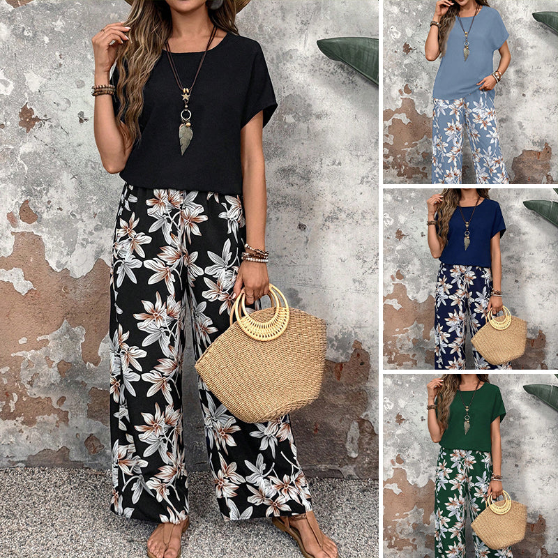 Hester | Comfortable Floral Wide Pants Set