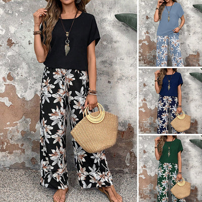 Hester | Comfortable Floral Wide Pants Set
