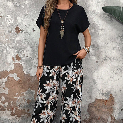 Hester | Comfortable Floral Wide Pants Set