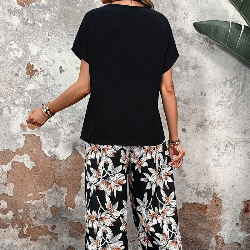 Hester | Comfortable Floral Wide Pants Set