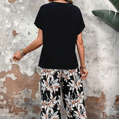 Hester | Comfortable Floral Wide Pants Set