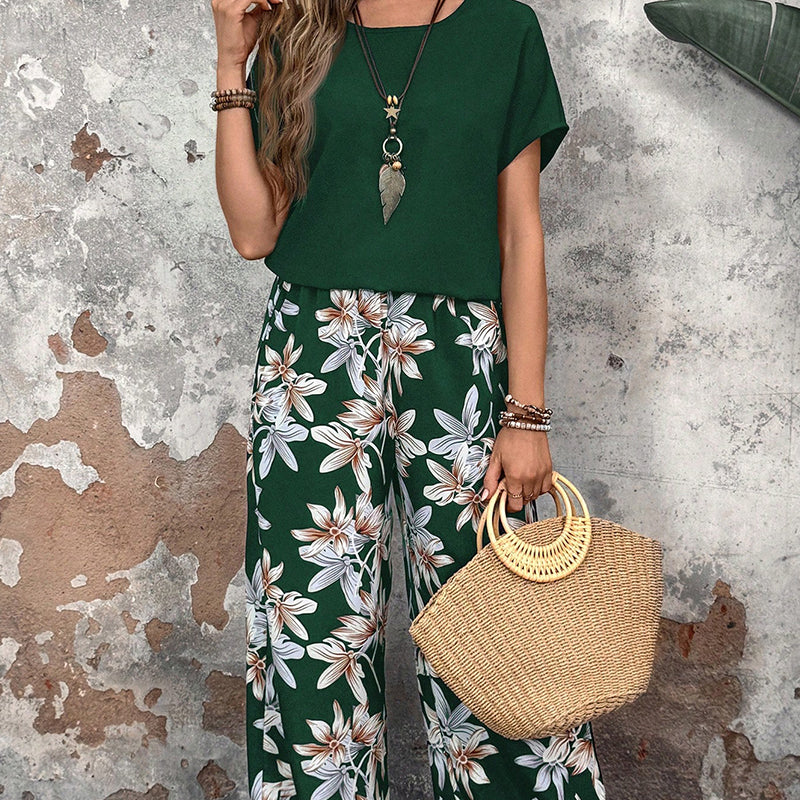 Hester | Comfortable Floral Wide Pants Set
