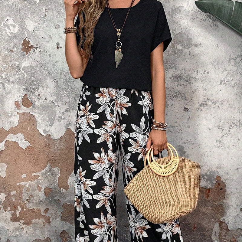 Hester | Comfortable Floral Wide Pants Set