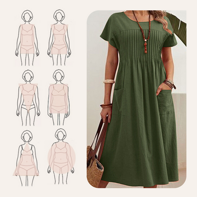 Presley | Chic Pleated Pocket Dress
