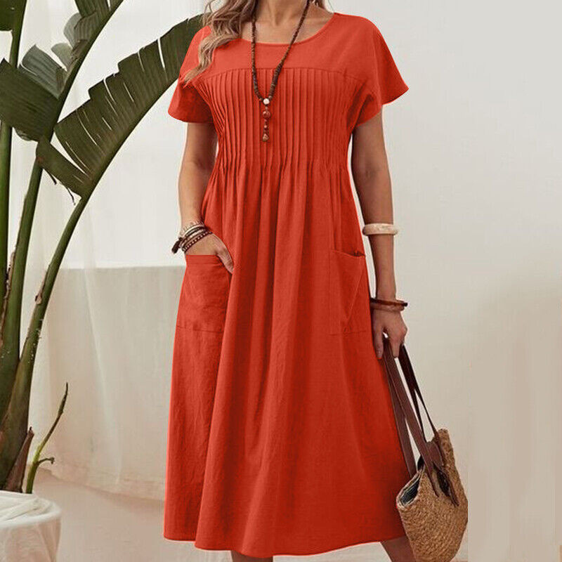 Presley | Chic Pleated Pocket Dress