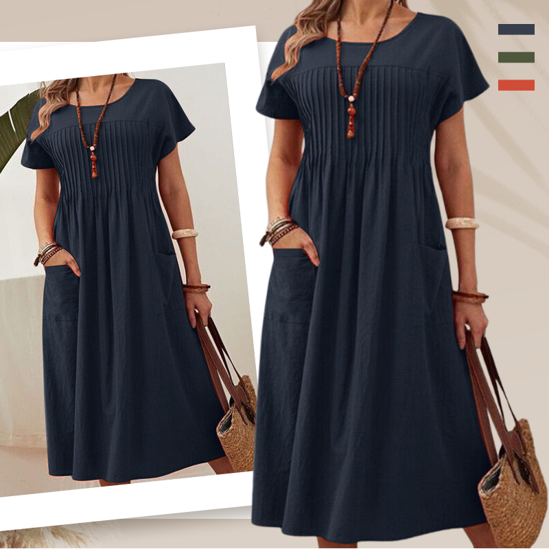 Presley | Chic Pleated Pocket Dress