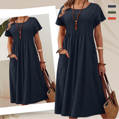 Presley | Chic Pleated Pocket Dress
