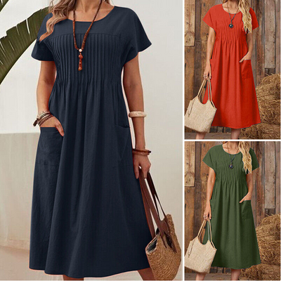 Presley | Chic Pleated Pocket Dress