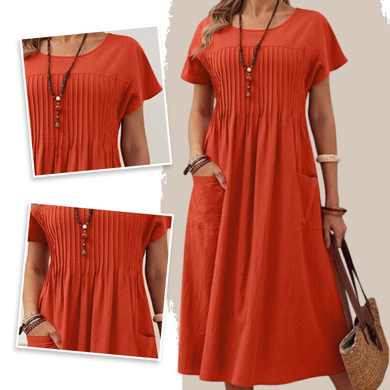 Presley | Chic Pleated Pocket Dress