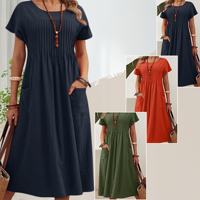 Presley | Chic Pleated Pocket Dress