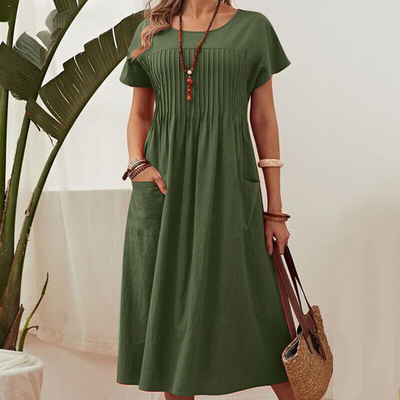 Presley | Chic Pleated Pocket Dress