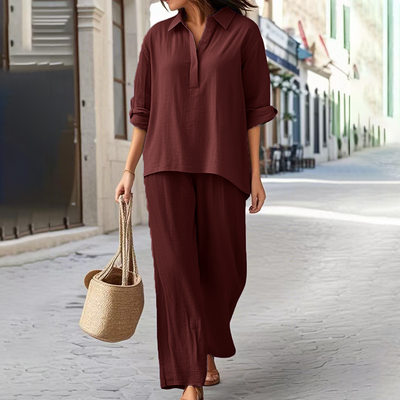 Patricia | Comfort Shirt and Wide-Leg Set